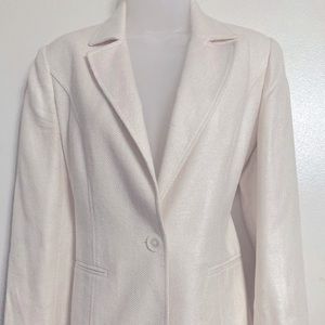 100% Silk Neiman Marcus Exclusive Brand Blazer, off white